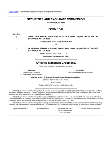Thumbnail Affiliated Managers Group 10-Q Quarterly Report FY2014 