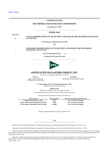 Thumbnail Affiliated Managers Group 10-K Annual Report 2020