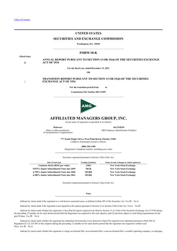 Thumbnail Affiliated Managers Group 10-K Annual Report 