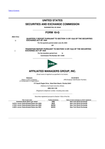 Thumbnail Affiliated Managers Group 10-Q Quarterly Report FY2023 