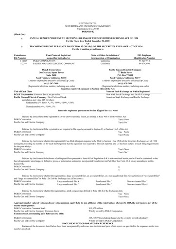 Thumbnail PG&E Corporation 10-K Annual Report 
