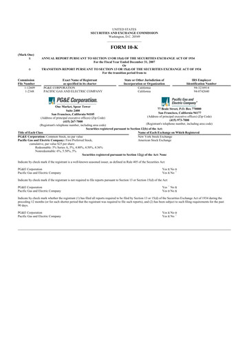 Thumbnail PG&E Corporation 10-K Annual Report 