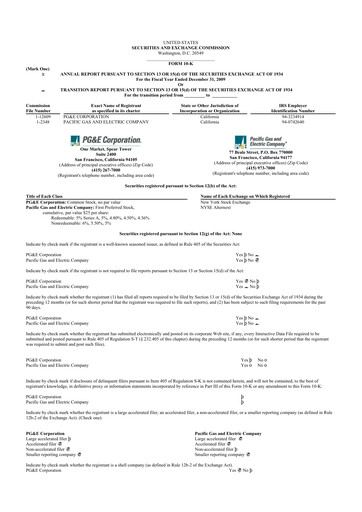 Thumbnail PG&E Corporation 10-K Annual Report 