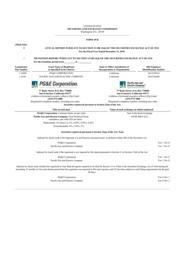 Thumbnail PG&E Corporation 10-K Annual Report 