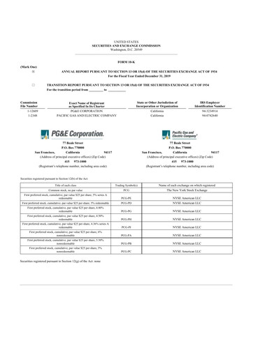 Thumbnail PG&E Corporation 10-K Annual Report 2019