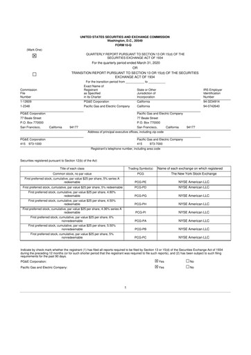 Thumbnail PG&E Corporation 10-Q Quarterly Report FY2020 