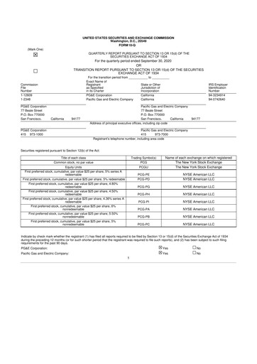 Thumbnail PG&E Corporation 10-Q Quarterly Report FY2020 