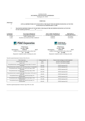 Thumbnail PG&E Corporation 10-K Annual Report 2020
