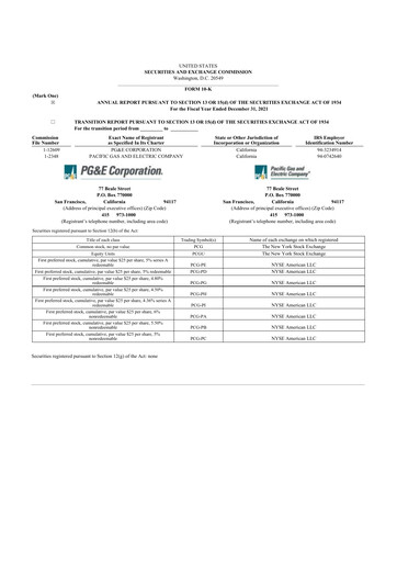 Thumbnail PG&E Corporation 10-K Annual Report 2021