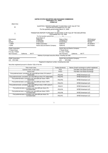 Thumbnail PG&E Corporation 10-Q Quarterly Report FY2022 