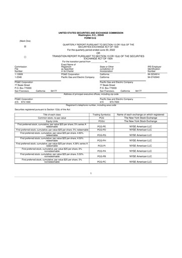 Thumbnail PG&E Corporation 10-Q Quarterly Report FY2022 