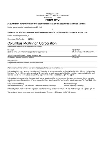 Thumbnail Columbus McKinnon 10-Q Quarterly Report FY 