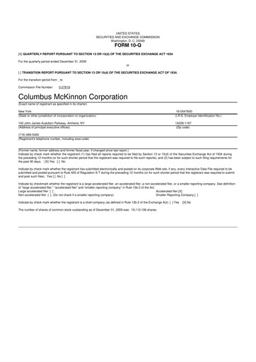 Thumbnail Columbus McKinnon 10-Q Quarterly Report FY 