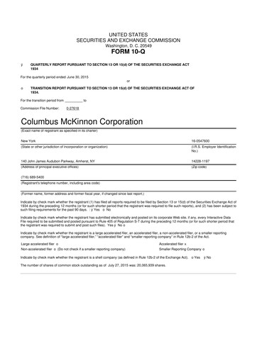 Thumbnail Columbus McKinnon 10-Q Quarterly Report FY2016 