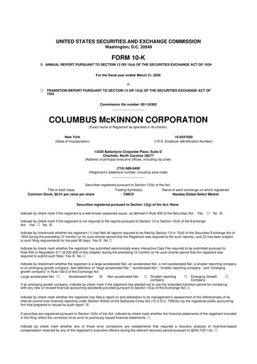 Thumbnail Columbus McKinnon 10-K Annual Report 2026
