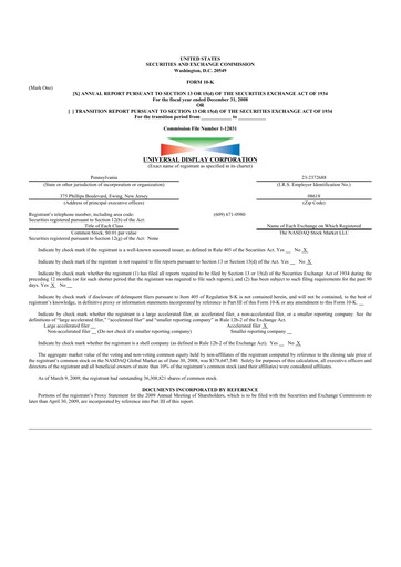 Thumbnail Universal Display Corporation
 10-K Annual Report 