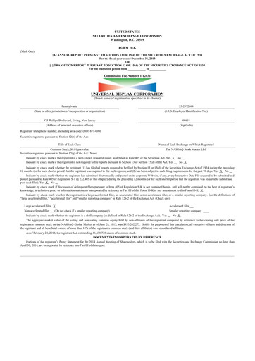 Thumbnail Universal Display Corporation
 10-K Annual Report 2013