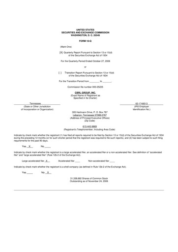 Vorschaubild Cracker Barrel 10-Q Quartalsbericht  