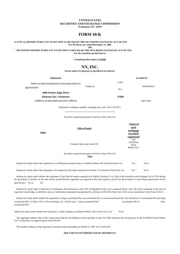Thumbnail NN, Inc.
 10-K Annual Report 