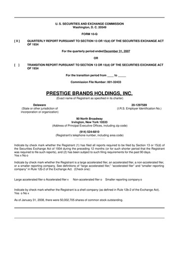 Thumbnail Prestige Consumer Healthcare 10-Q Quarterly Report FY 