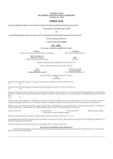 Thumbnail NN, Inc.
 10-K Annual Report 