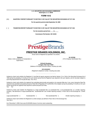 Thumbnail Prestige Consumer Healthcare 10-Q Quarterly Report FY 