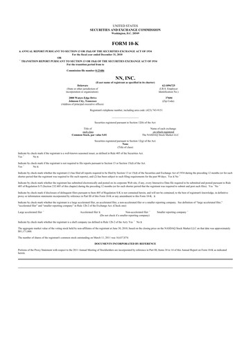 Thumbnail NN, Inc.
 10-K Annual Report 