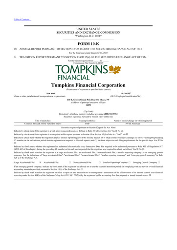 Thumbnail Tompkins Financial 10-K Annual Report 2023