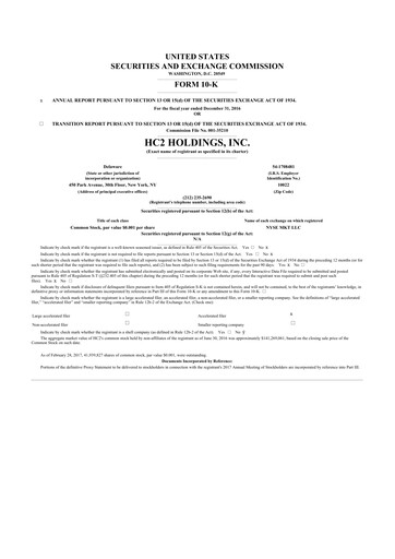 Thumbnail INNOVATE Corp. 10-K Annual Report 2016