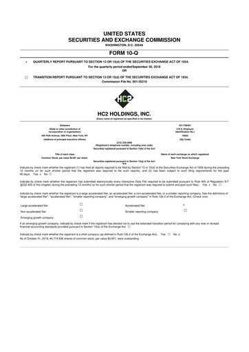 Thumbnail INNOVATE Corp. 10-Q Quarterly Report FY2018 