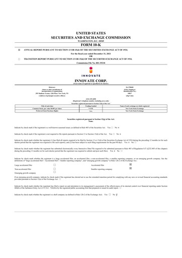 Thumbnail INNOVATE Corp. 10-K Annual Report 2021
