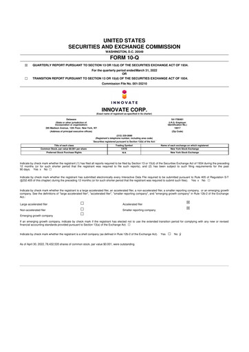 Thumbnail INNOVATE Corp. 10-Q Quarterly Report FY2022 