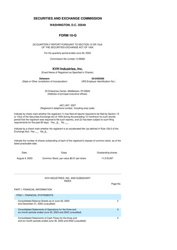 Thumbnail KVH Industries
 10-Q Quarterly Report FY 