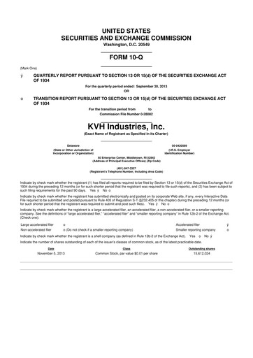 Thumbnail KVH Industries
 10-Q Quarterly Report FY2013 