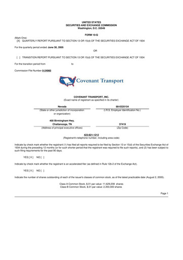 Thumbnail Covenant Logistics
 10-Q Quarterly Report FY 