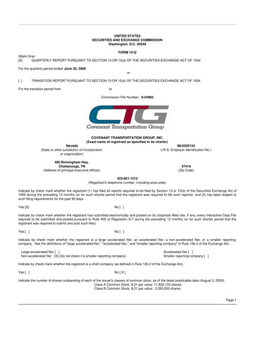 Thumbnail Covenant Logistics
 10-Q Quarterly Report FY 