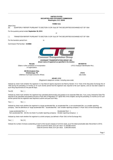 Thumbnail Covenant Logistics
 10-Q Quarterly Report FY 