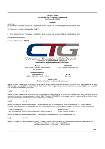 Thumbnail Covenant Logistics
 10-Q Quarterly Report FY2011 