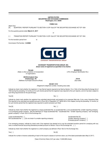 Thumbnail Covenant Logistics
 10-Q Quarterly Report FY2017 
