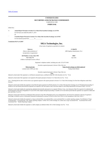 Thumbnail SIGA Technologies 10-K Annual Report 2014