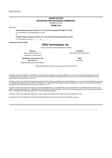 Thumbnail SIGA Technologies 10-Q Quarterly Report FY2015 