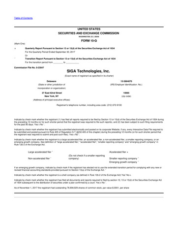 Thumbnail SIGA Technologies 10-Q Quarterly Report FY2017 
