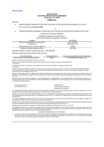 Thumbnail Provident Financial Holdings 10-K Annual Report 2026