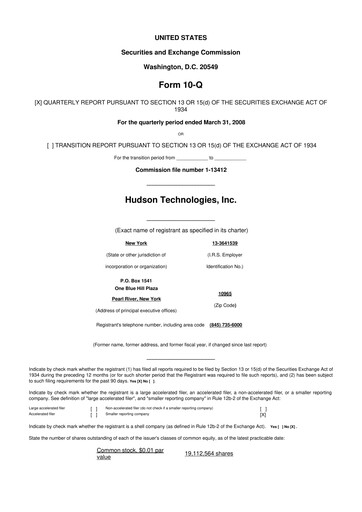 Thumbnail Hudson Technologies 10-Q Quarterly Report FY 