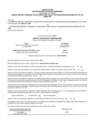 Vorschaubild Capital Southwest Corporation 10-K Jahresbericht 