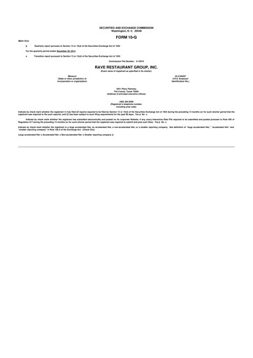 Thumbnail Rave Restaurant Group 10-Q Quarterly Report FY 