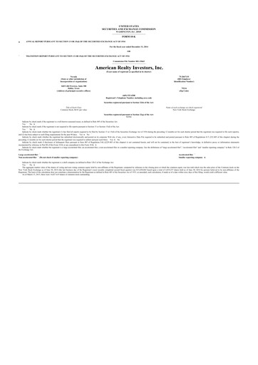 Vorschaubild American Realty Investors 10-K Jahresbericht 2014