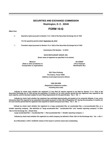 Thumbnail Rave Restaurant Group 10-Q Quarterly Report FY 