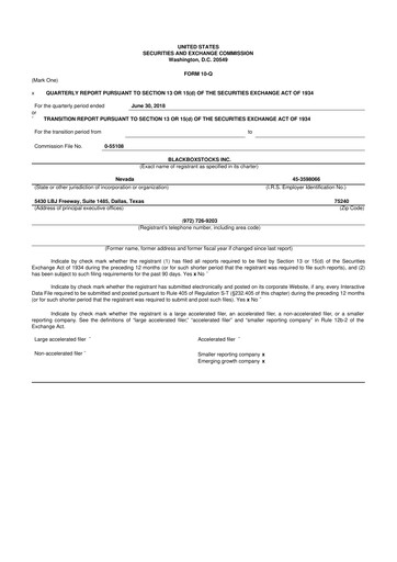 Thumbnail Blackboxstocks 10-Q Quarterly Report FY2018 