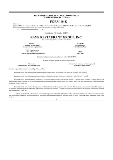 Vorschaubild Rave Restaurant Group 10-K Jahresbericht 2018